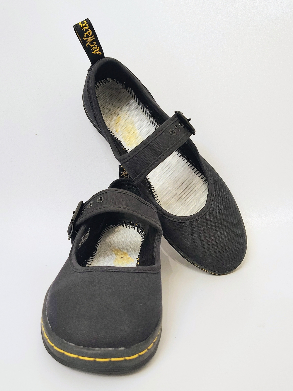 Dr. Martens Carnaby Black Mary Jane Flats Canvas Boho Casual Preppy Y2K Size 8